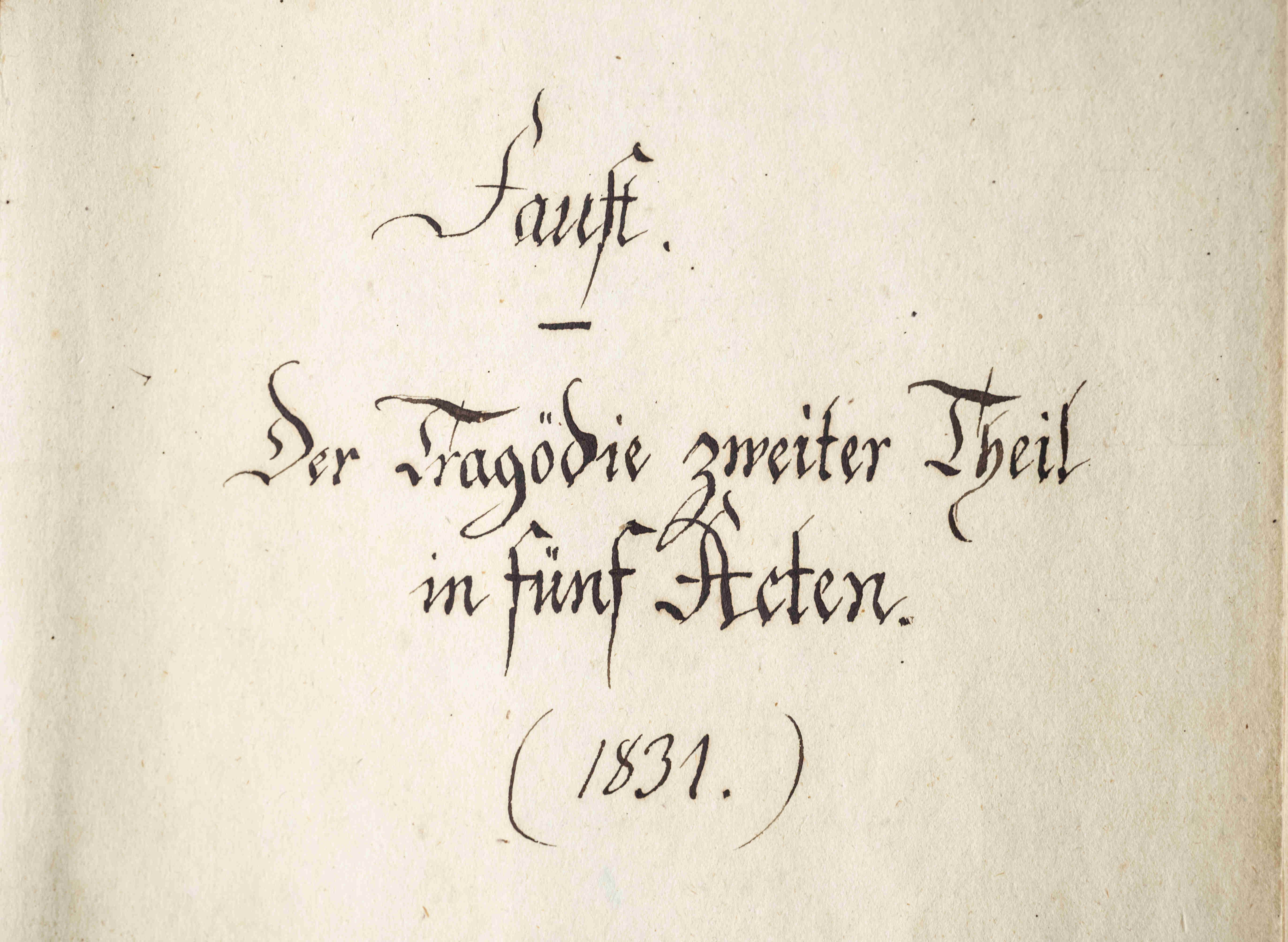 <p>Titelblatt des <em>Faust II</em> von Johann Wolfgang von Goethe © Klassik Stiftung Weimar</p>