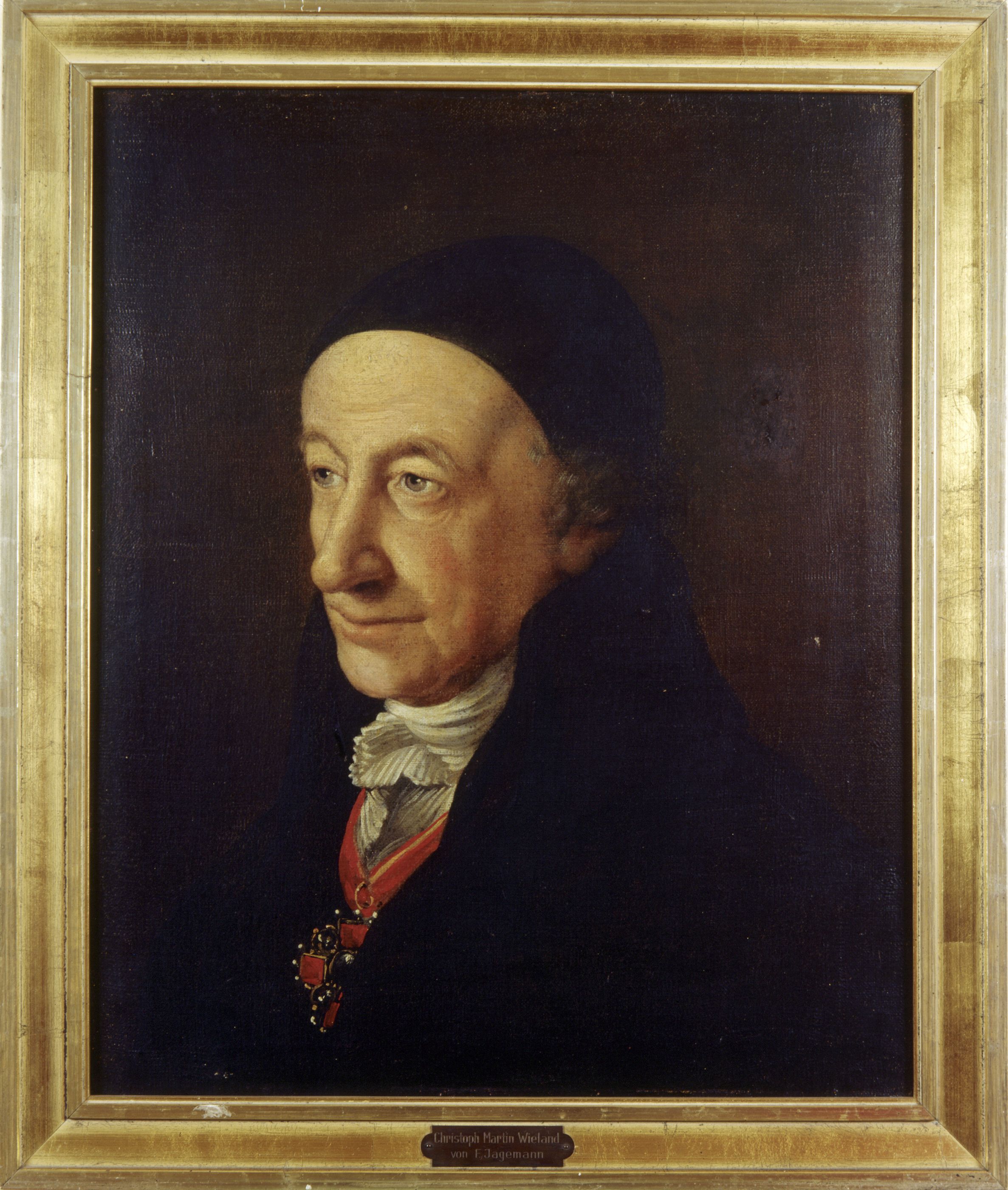 Christoph Martin Wieland mit dem russischen Sankt-Annen-Orden, Ölgemälde von Ferdinand Jagemann, 1808
